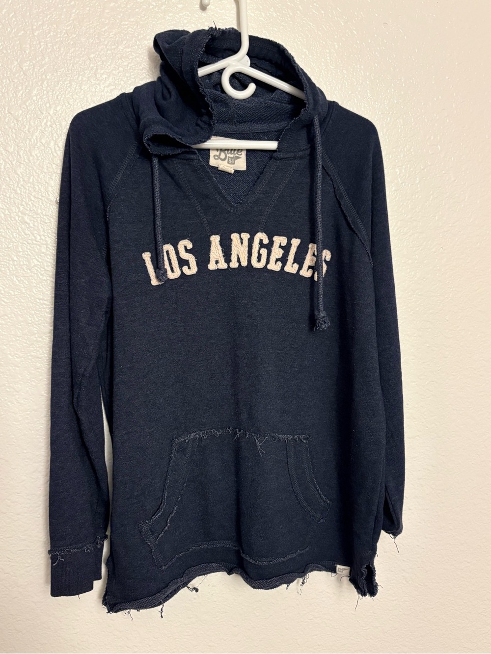 Rue 21 Los Angeles Navy Distressed Pullover Hoodie XL